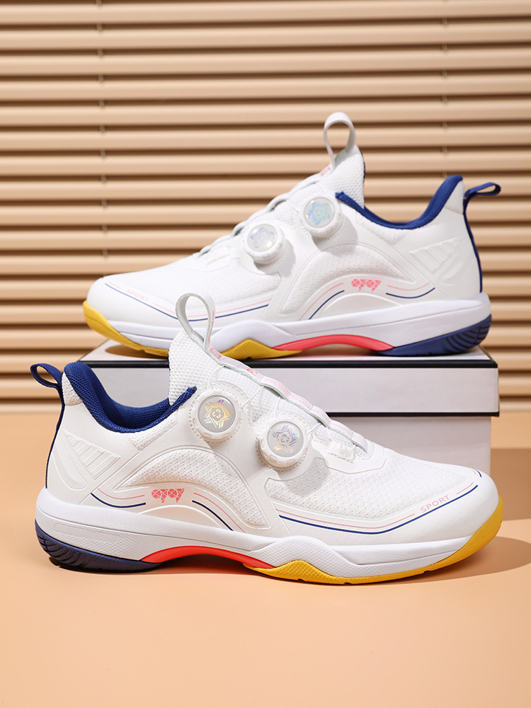 New Style Table Tennis Shoes Rotating Buckle Badminton Shoes Men and Women Outdoor Sports Running Shoes Tennis Training Shoes Carbon Plate Bottom