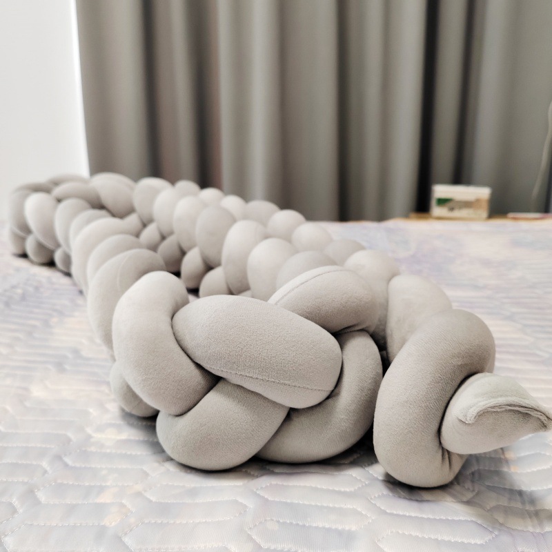 Picture of Baby Bed Circumference ins New Hand-Woven Long Knotted Ball Three-strand Brait Anti-collision Soft Bag Baby Bed Circumference