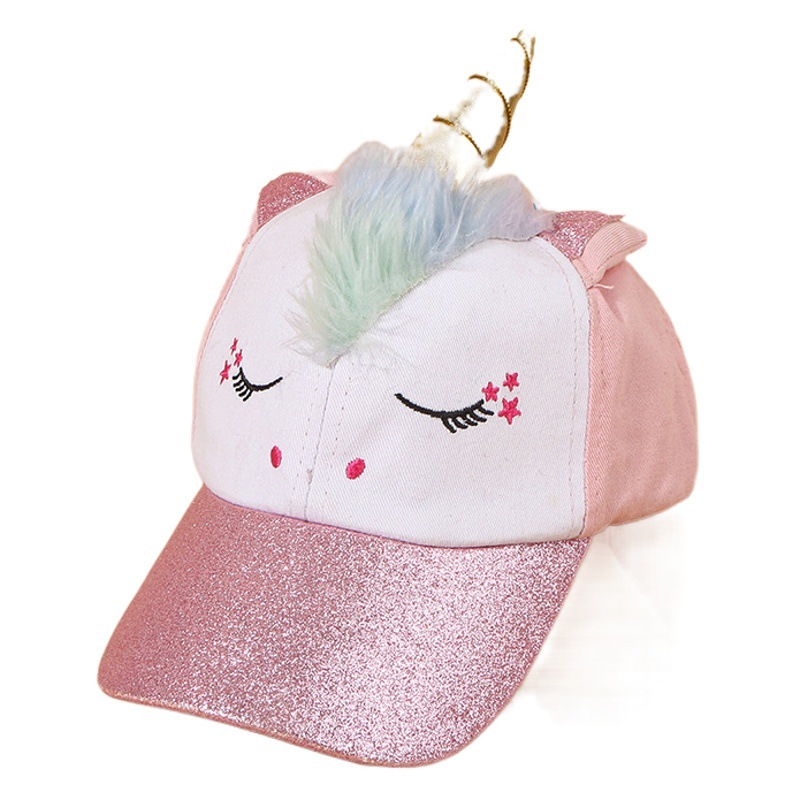 Korean Style Fashionable Sunshade Trendyy Peaked Cap Japanese Style Popular Kidsren's Hat Cute Unicorn Baseball Cap for Baby Girl