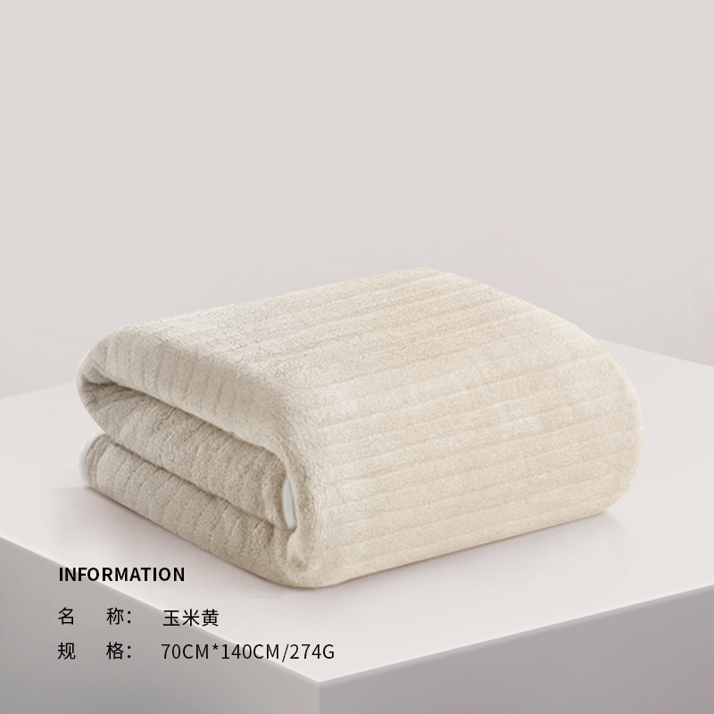 Picture of Sanli Towel Coral Fleece Bath Towel Adult Bath Towel Thickened Striped Bath Towel Wrap Bath Towel Couples Wearing Bath Towel