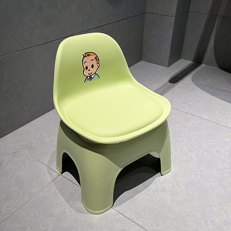 Picture of Stool small short stool backrest home cute children's plastic shoe changing stool toilet bathroom bath small bench chair