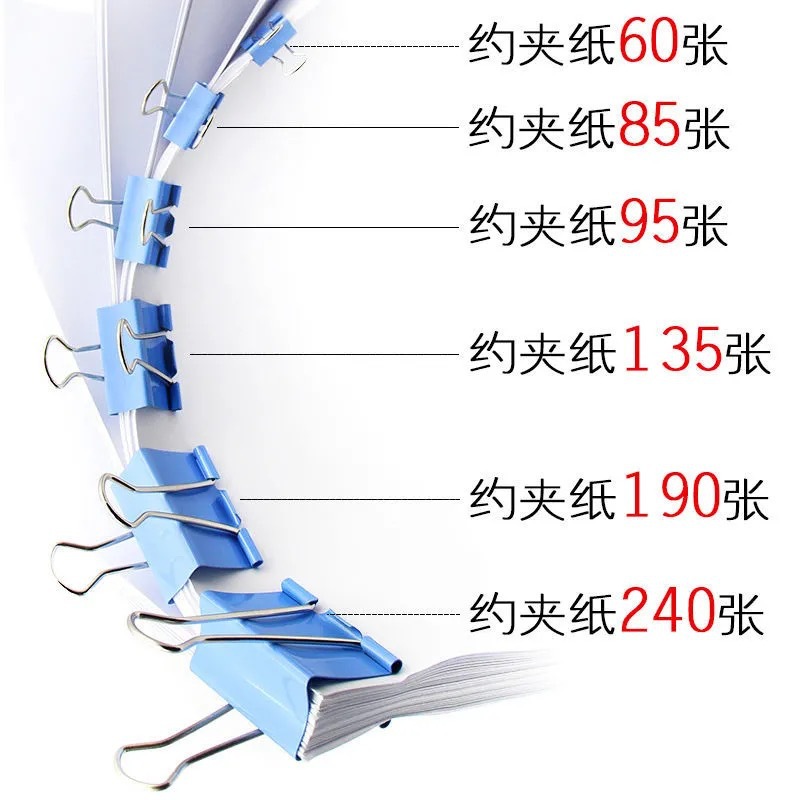 Picture of Stationery Colorful Long Tail Clip Office Supplies Dovetail Clip Metal Phoenix Tail Clip Black Bill Clip Wholesale File Clip
