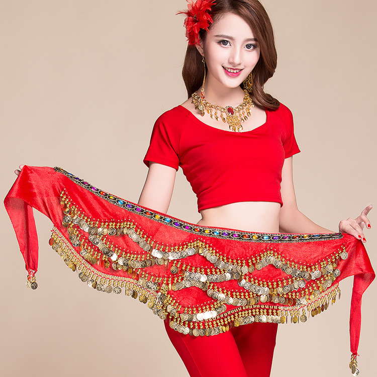 Nishang Belly Dance Nile Waist Chain Indian Dance Performance Waist Chain Fitness Waist Chain Color Diamond Practice Performance Waist Chain