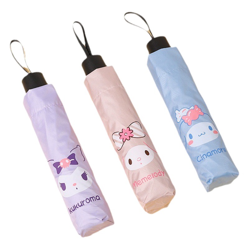Cartoon Umbrella Four-fold Folding Umbrella Sunscreen UV Protection Sun Umbrella Sunshade Manual Sunrain Umbrella