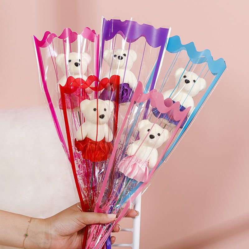 Picture of Valentine's Day to Send Teachers to School Season Gift Simulation Bear Soap Flower Rose Bouquet to Send Girlfriend to Push Gift