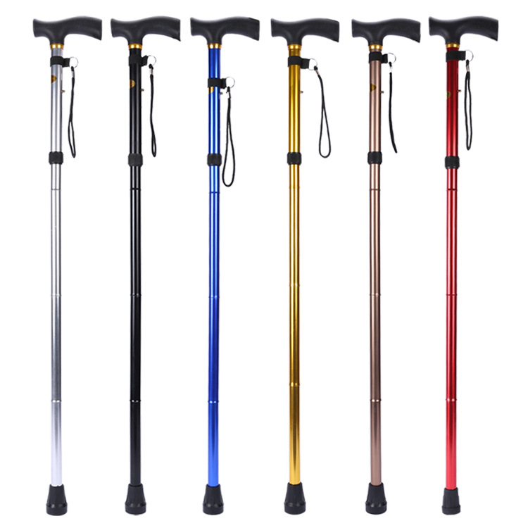 Picture of Cross-border Hot-selling Folding Hiking Stick Outdoor Hiking Stick Five-section Telescopic Crutches for the Elderly Travel Mountain Climbing Crutches Walking Stick