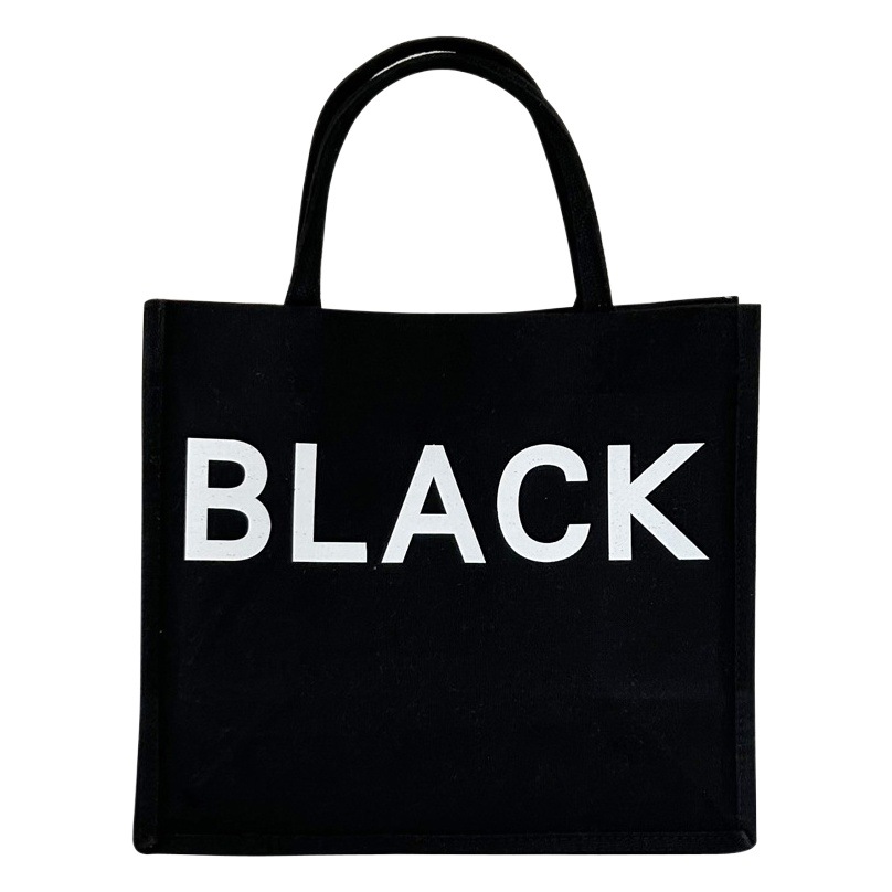 Internet Celebrity Female Work Clothing Large-Capacity Satchel Canvas Bag with Lined Shopping Bag Batch Can Be Ordered with Logo Canvas Bag