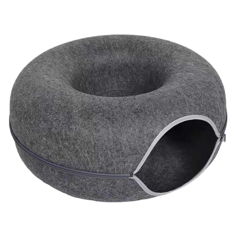 Felt hot pressing type integrated cat nest Donut creative cat nest tunnel nest semi-closed four seasons available Cat Hole