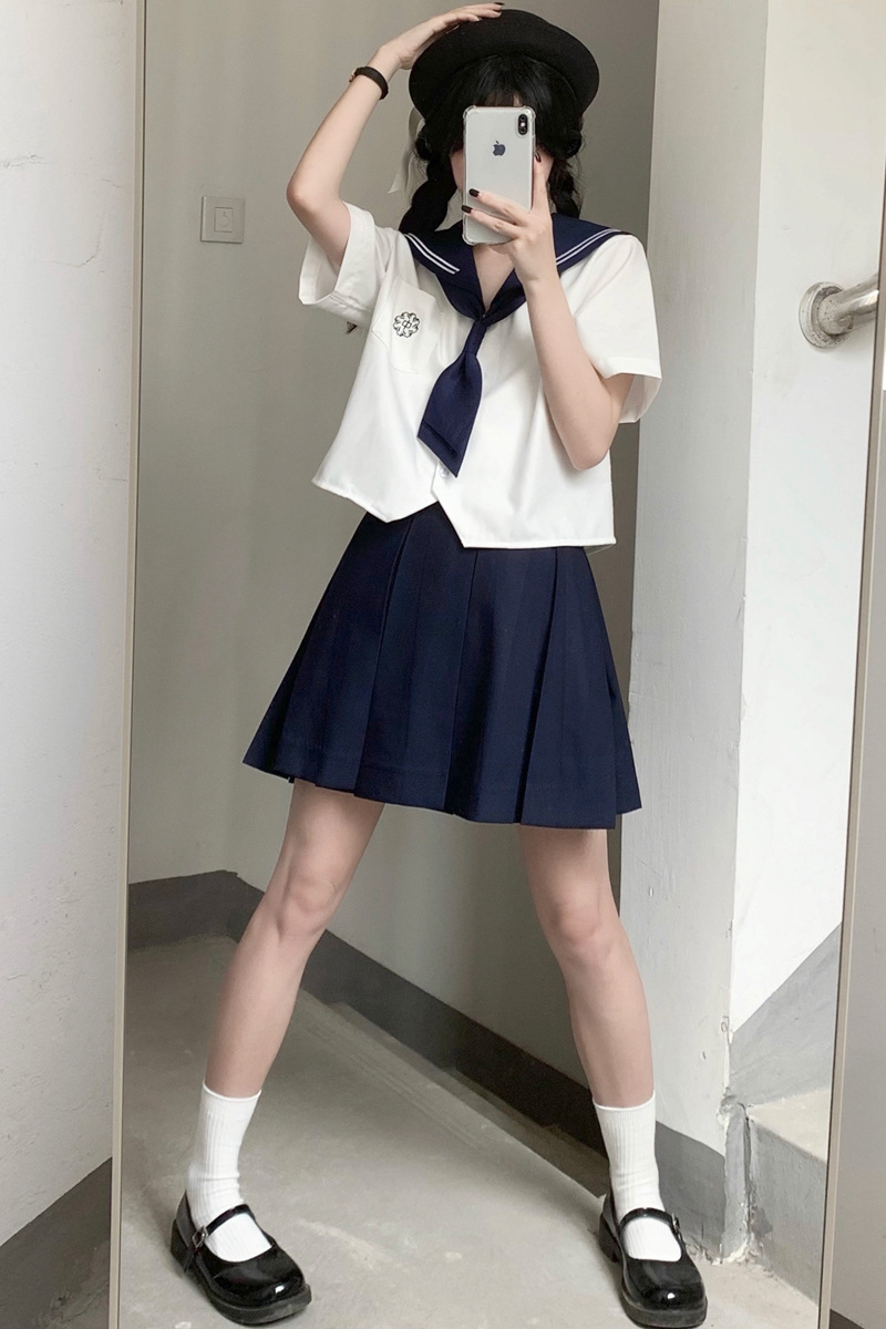 Picture of [Yan Muxi] Original Jk Uniform Short-Sleeved Sailor Suit Student Wear Japanese Style Cute Short Shirt Summer Wear