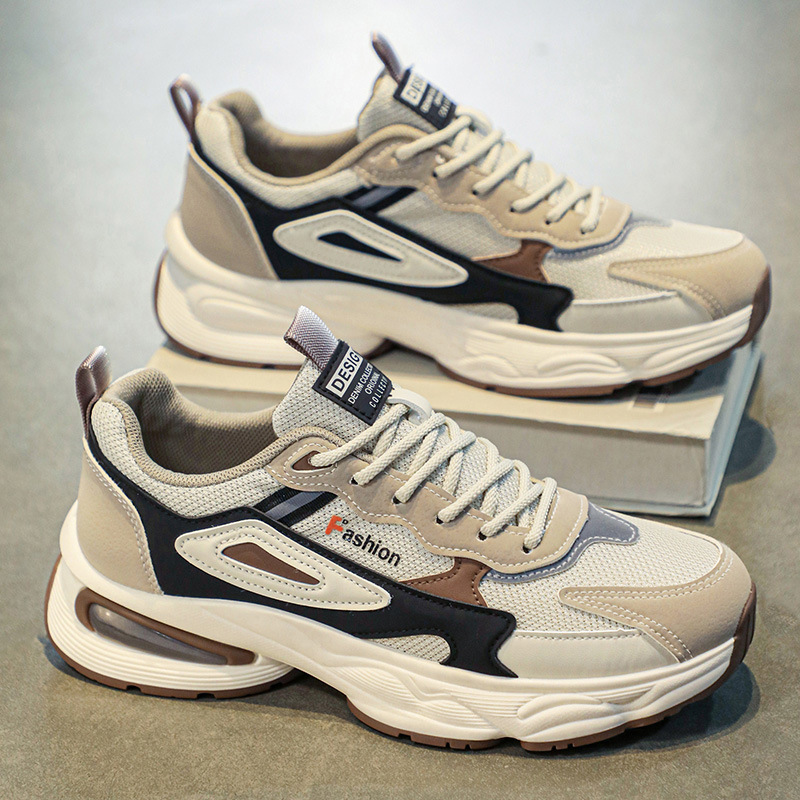 Men's Shoes Spring 2025 New Breathable Mesh Casual Thick Sole Increased Odor-proof sneaker Soft Sole Lightweight Torre Shoes