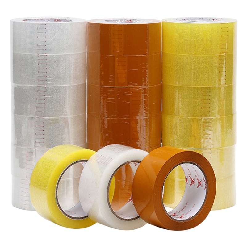 Transparent tape whole box wholesale logistics packing sealing tape yellow sealing tape transparent adhesive manufacturers