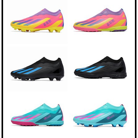 Cross-Border Lace-Free Football Shoes for Male and Female Students and Kidsren Tf Broken Nails Ag Long Nails Youth Adult Sneakers
