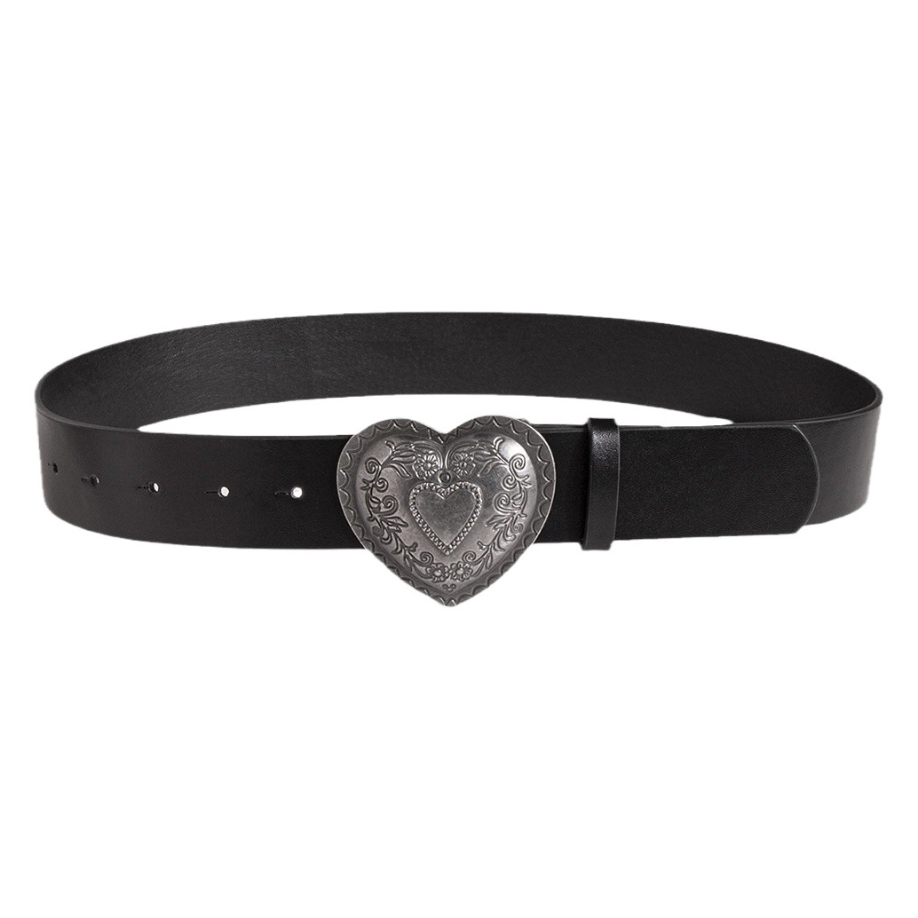 Vintage Love Carving Fashion Y2K Exquisite Women's Belt Young Cross Border Jeans Crock Wind Belt Women's in stock
