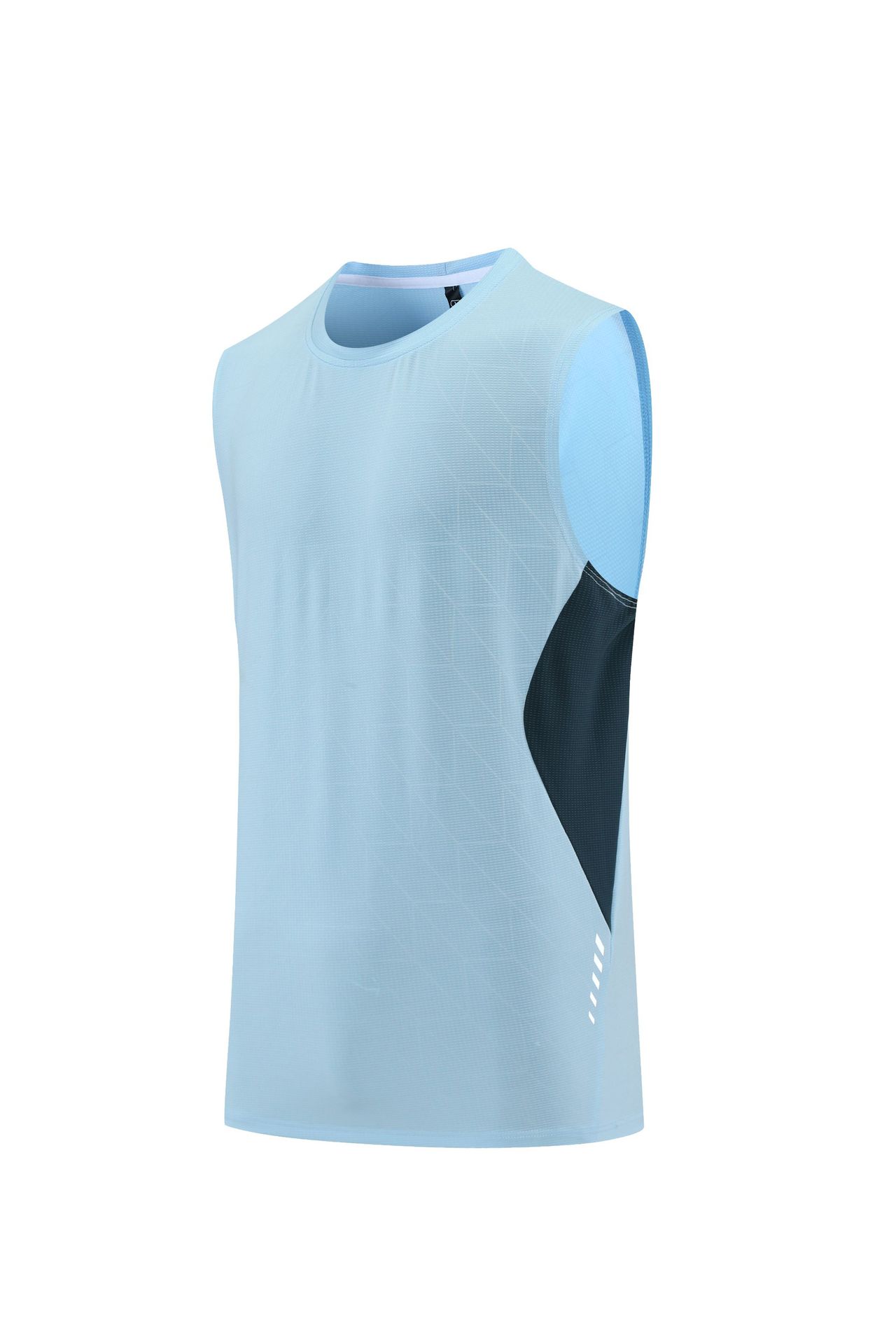 Picture of European and American Cross-border Dark Flower Reflective Strip Sports Quick-drying Vest Men's Color-block Printing Multicolor Fitness Sweat-absorbent Sleeveless Short Sleeve