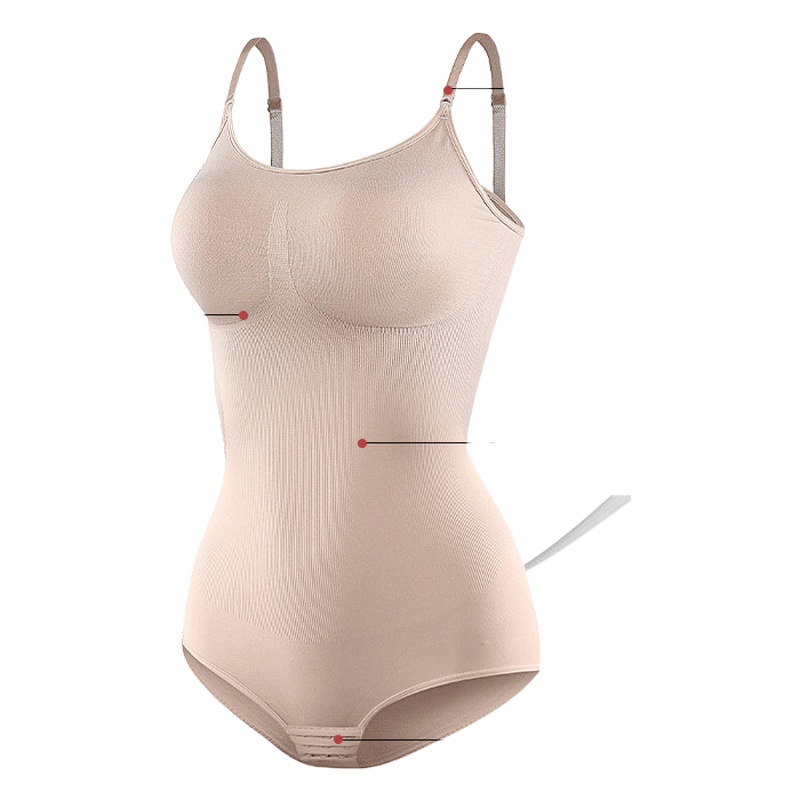 Cross-border women's body shaping one-piece underwear European and American belly contracting open hip lifting sling chest support body shaping jumpsuit briefs