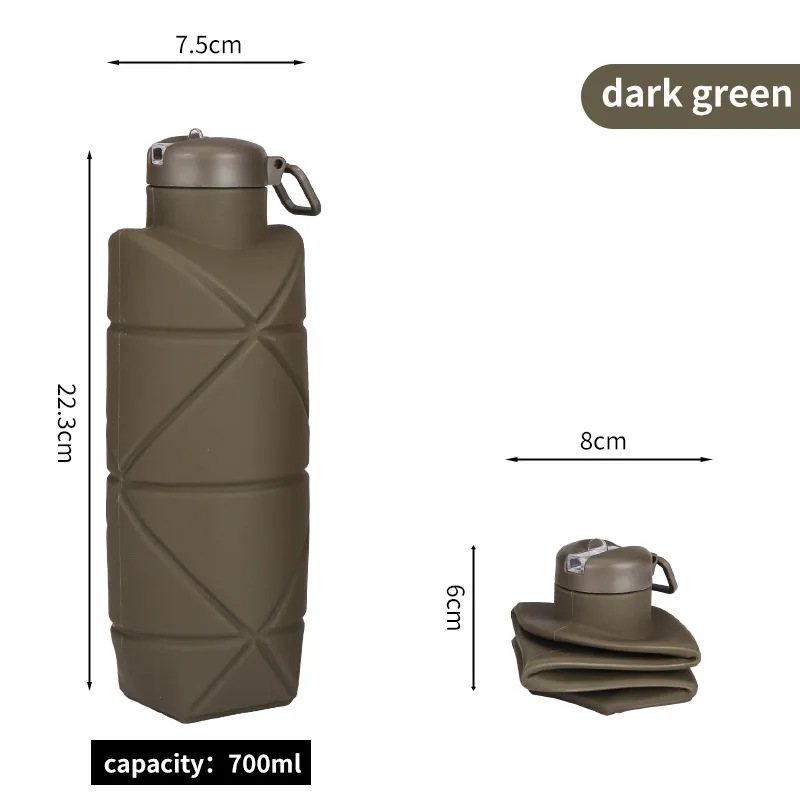 Picture of Platinum Silicone Diamond Folding Cup 700ml Outdoor Sports water bottle Cross Border Pocket Portable Kettle
