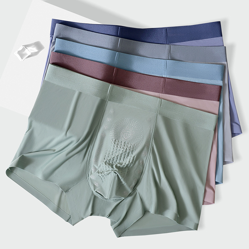 Ice Silk Underwear Men's Thin Quick-Drying Traceless Men's Four-Corner Pants 5A Grade Modal Antimicrobial Crotch Boys' Boxer Pants