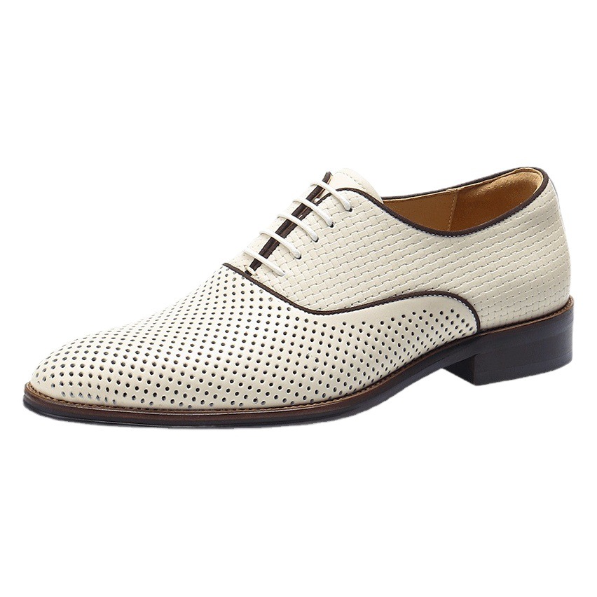 [Activity] Hollow-out Leather Shoes Men's British Dress Business Real Cowhide Summer Breathable Men's Oxford Casual Shoes
