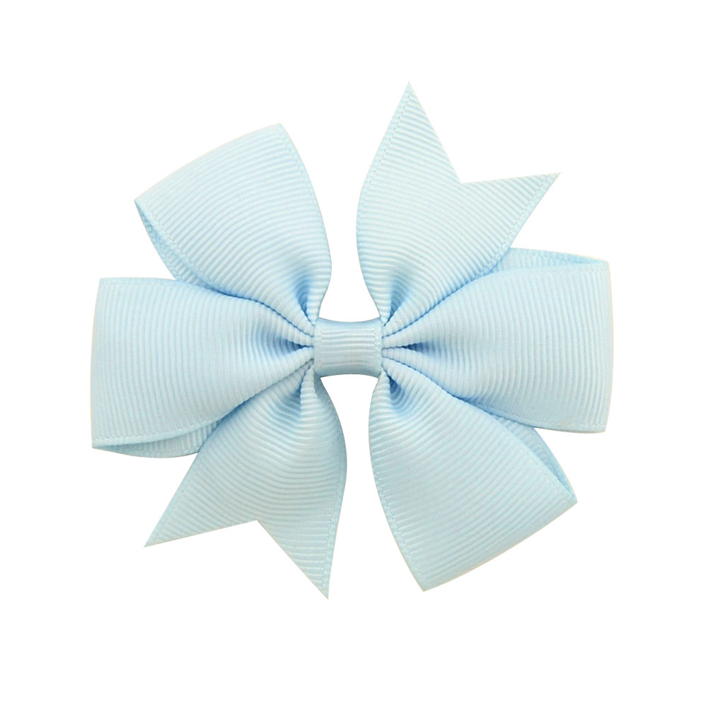 Picture of 53 Colors Amazon Hot Selling Six-Ear Pure Color Ribbed Fishtail Bow Hairpin Hair Accessories Kidsren's Headwear 564