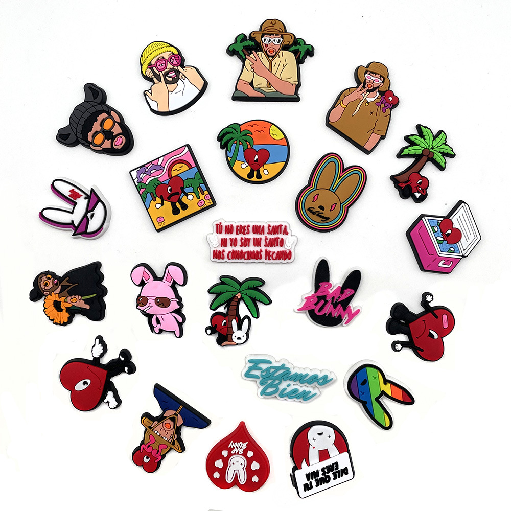 Picture of 22 suit Cartoon Bad Rabbit Series Hole Shoes Shoe Flower Decorative Buckle Distinctive DIY Garden Shoe Buckle Accessories