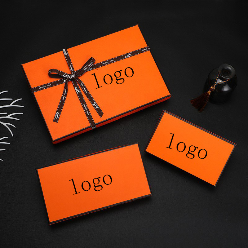 Factory Orange gift box wholesale high-grade bow heaven and earth cover gift box bra towel scarf gift box