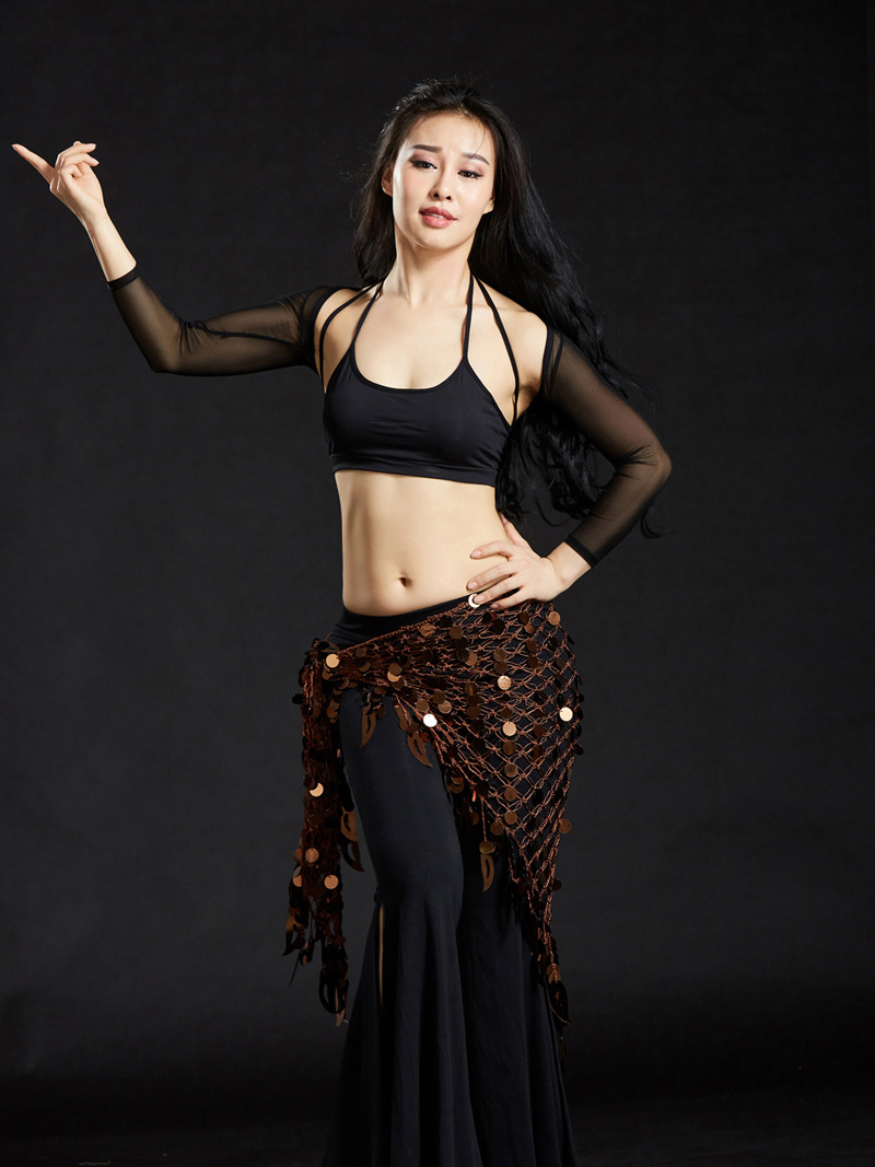 Picture of Dancer Gong Pieces Triangle Shoulder Shawl Belly Dance Costume Belly Dance Waist Chain Belly Dance Hips Mermaid Hips