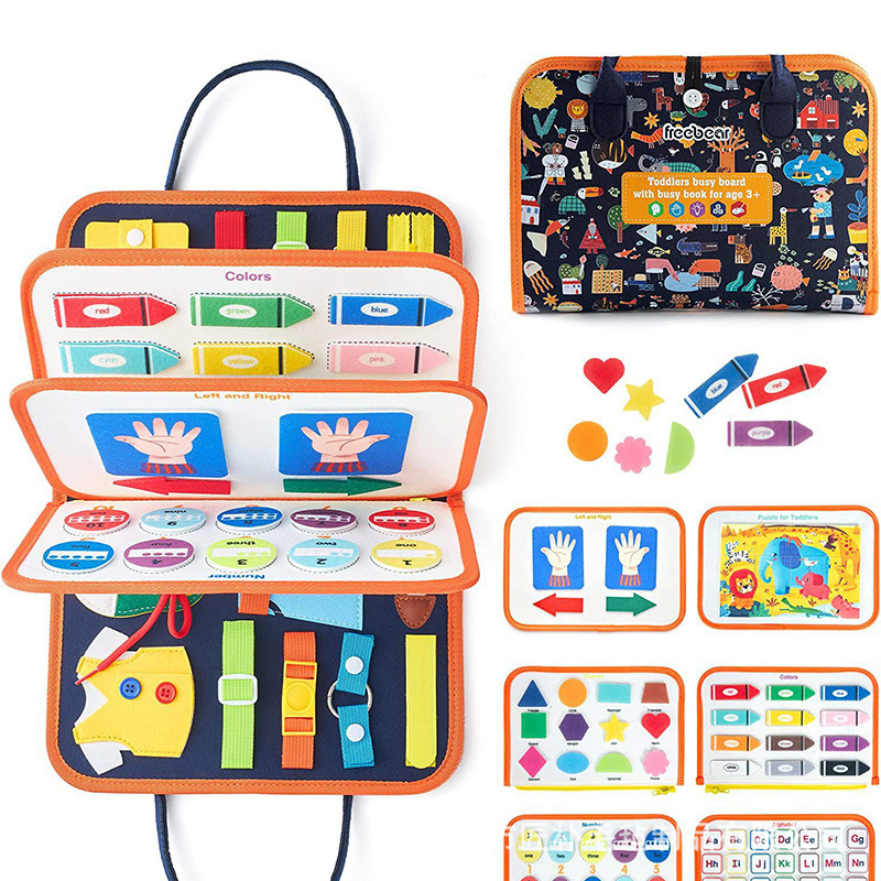 Children's Educational Early Education Toys Felt Busy Board DIY Dressing Buttoned Felt Learning Board Felt Early Education Board