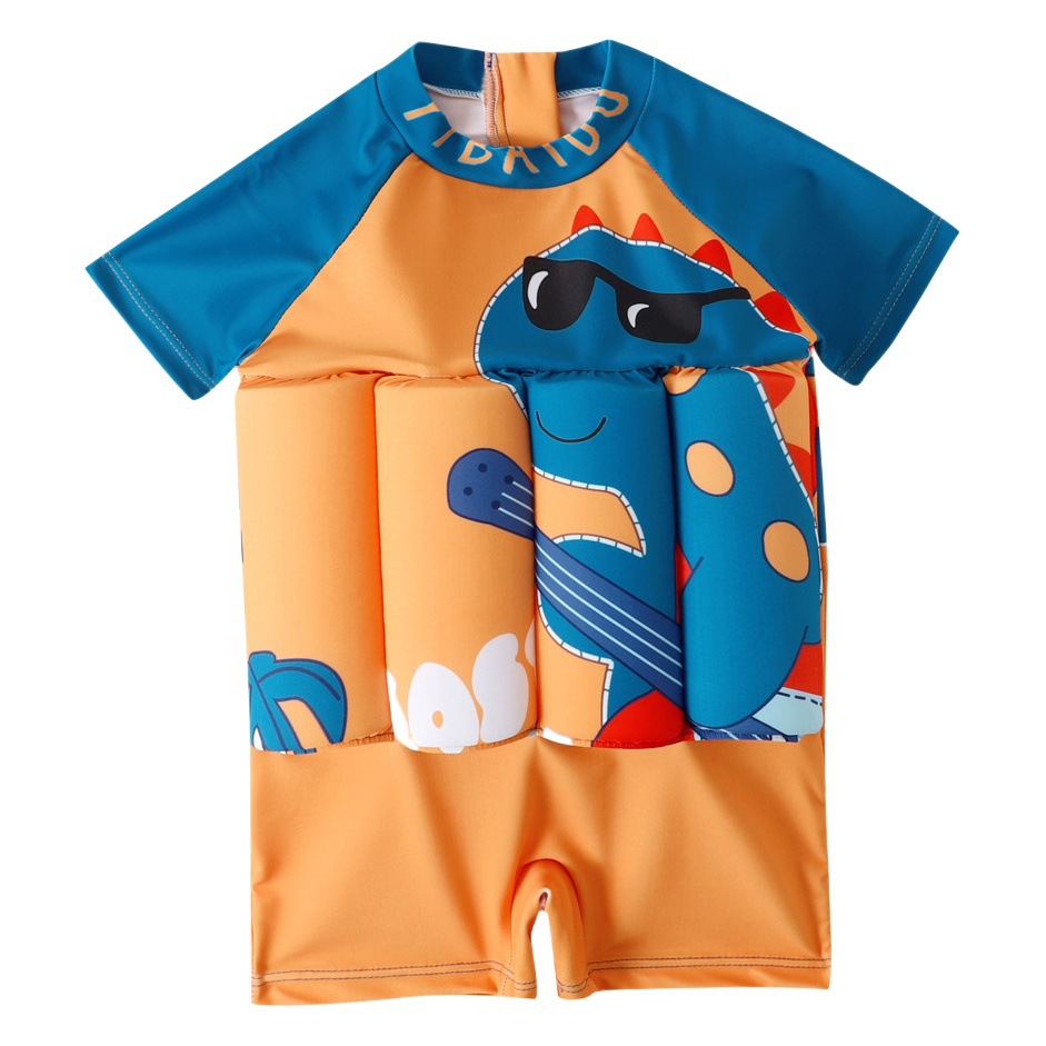 Swimsuit Boys Children Buoyancy Swimsuit Boys Short-sleeved One-piece Swimsuit Kids Infant Swimming Swimsuit Wholesale