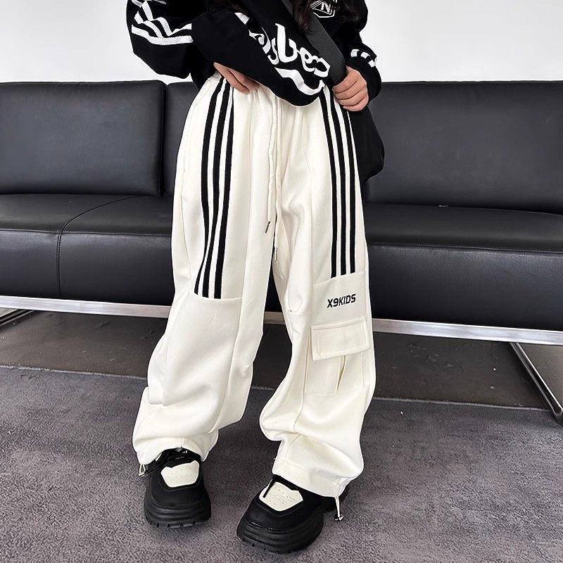 Girl's Casual Sweatpants 2024 Spring and Autumn New Casual Street Wide-leg Workwear Sports Pants Jazz Pants for Men