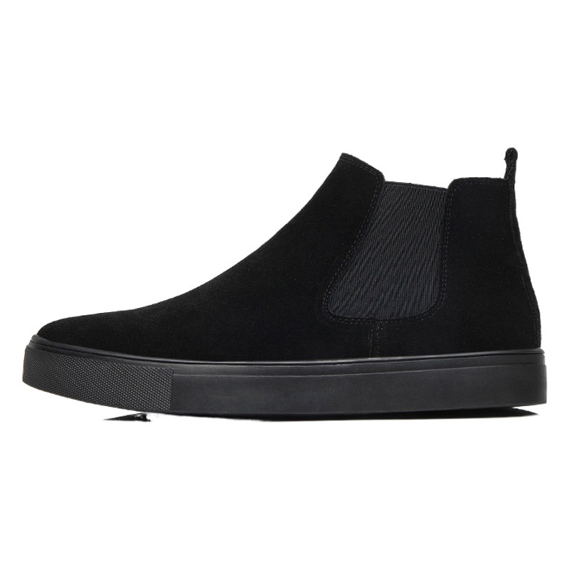 Large Size Martin Boots Men's Genuine Leather Casual Fashionable High-Top Smoke Boots Autumn and Winter Fleece-Lined Chelsea Boots Men's Leather Boots