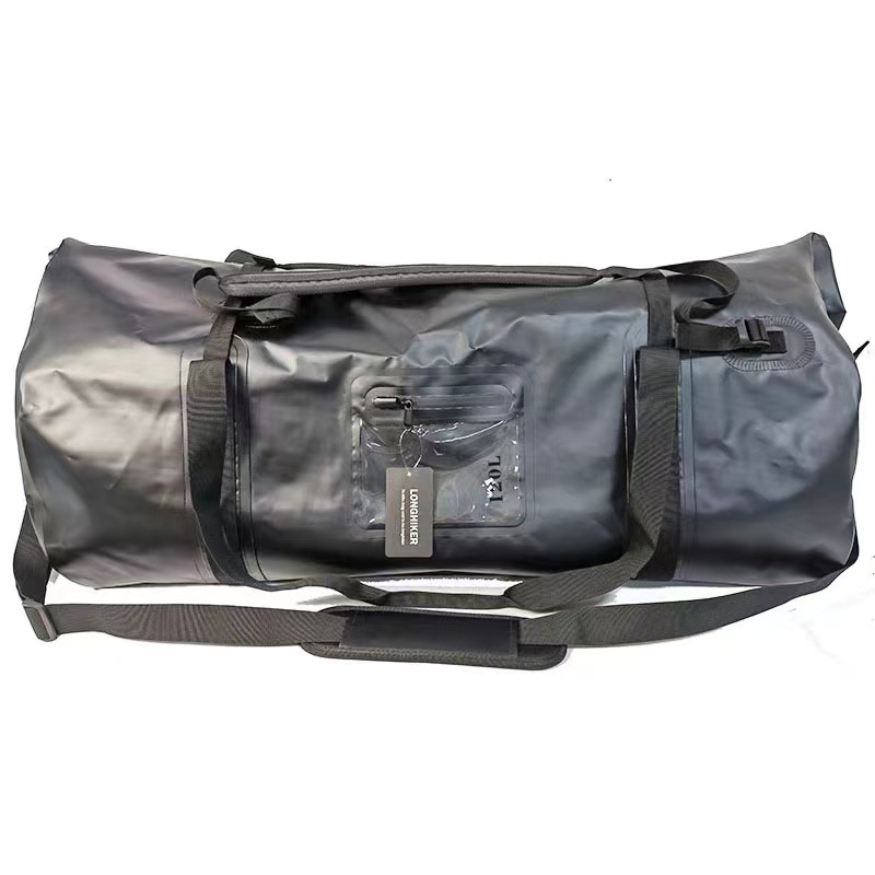 Picture of Modified strap pvc yellow night reflective horizontal bag outdoor camping riding pack waterproof motorcycle tail bag