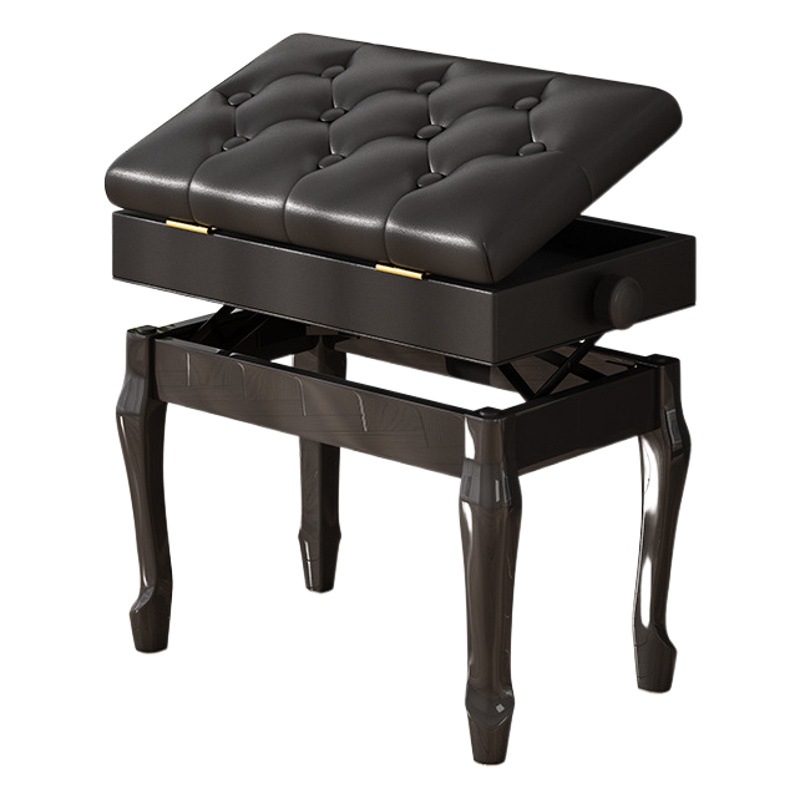 Factory wholesale lifting piano stool single with bookcase bent leg European piano stool instrument stool cross-border optimization