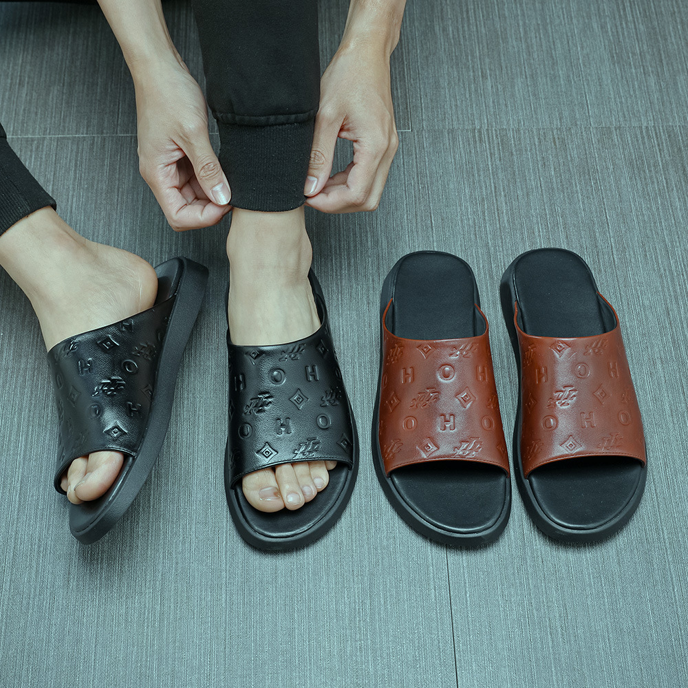 Men's Genuine Leather Summer All-match European Station Men's Shoes Wearing Top-layer Cowhide Breathable Sandals Casual Shoes