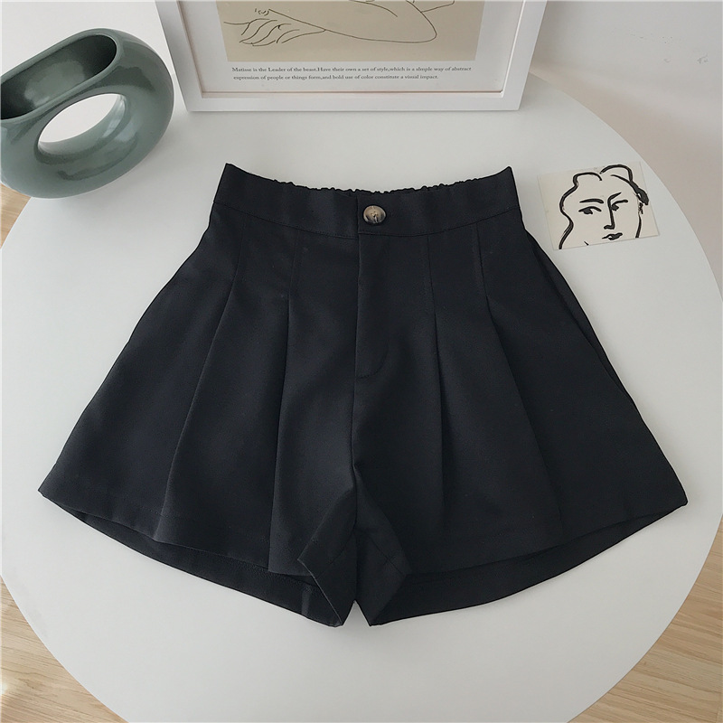 Picture of White Casual Suit Shorts for Women 2024 New Summer Thin Small High-Waist Slim A-Line Wide-Leg Hot Pants