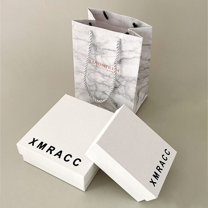 Jewelry gift bag portable high-end creative small size paper empty box heaven and earth cover packaging box ins gift box