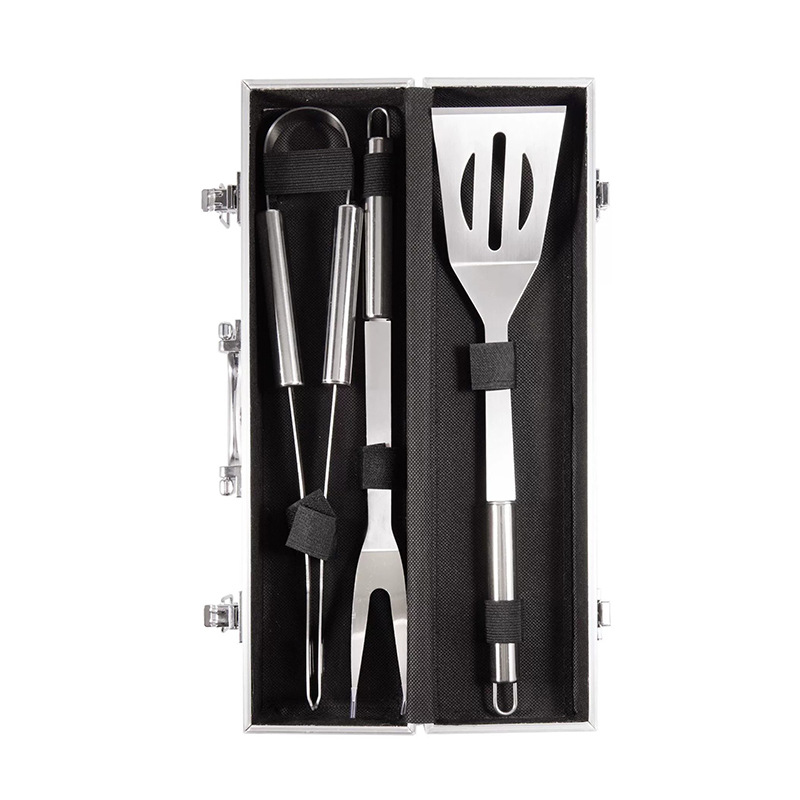 Picture of Factory Spot Barbecue Tool Set Home Outdoor Picnic Camping Style Aluminum Box Stainless Steel BBQ Grill Set