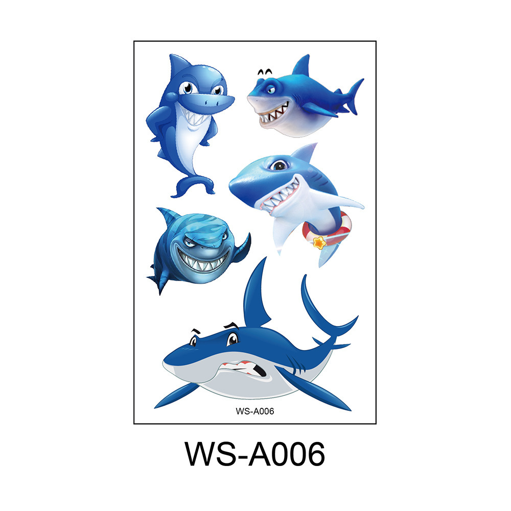 Picture of Spot Wholesale Children's Cartoon Original Tattoo Stickers Marine Animal Summer Tattoo Stickers Dolphin Shark Little Whale