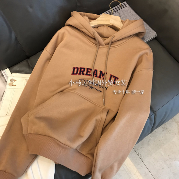 Picture of Sweatshirt Women's 2025 Spring & Fall New Trendy Brand Design Niche Loose Elegant Fleece-Lined Korean Style Hooded Export Sweatshirt