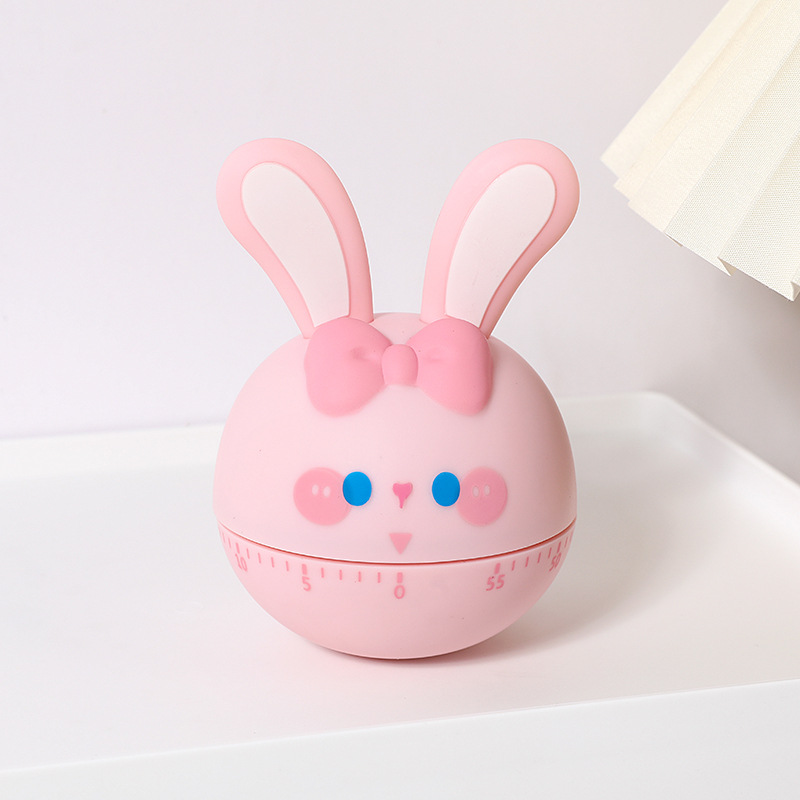 Picture of Cute soft adorable rabbit mechanical timer for children and students to learn special homework time management reminder timer