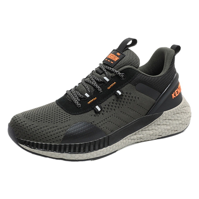 Spring Amazon Thickened Fly-Knit Sports Shoes for Men, Fashionable Casual Running Shoes, Commuter Shoes, Travel Shoes, Cross-Border Ready Stock