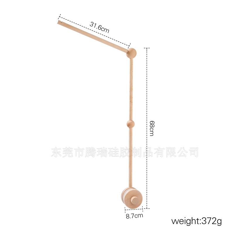 Picture of Amazon Wooden Baby Bed Bell Bracket Rotatable Baby Comforting Bracket Floor Hanging Wooden Bed Bell Toy