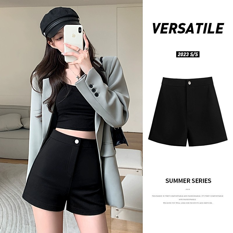 Underwear Missing Shorts Women's Spring and Autumn High Waist Outer Wearing Inner Anti-running Tight Safety Pants Base Black Hot Pants