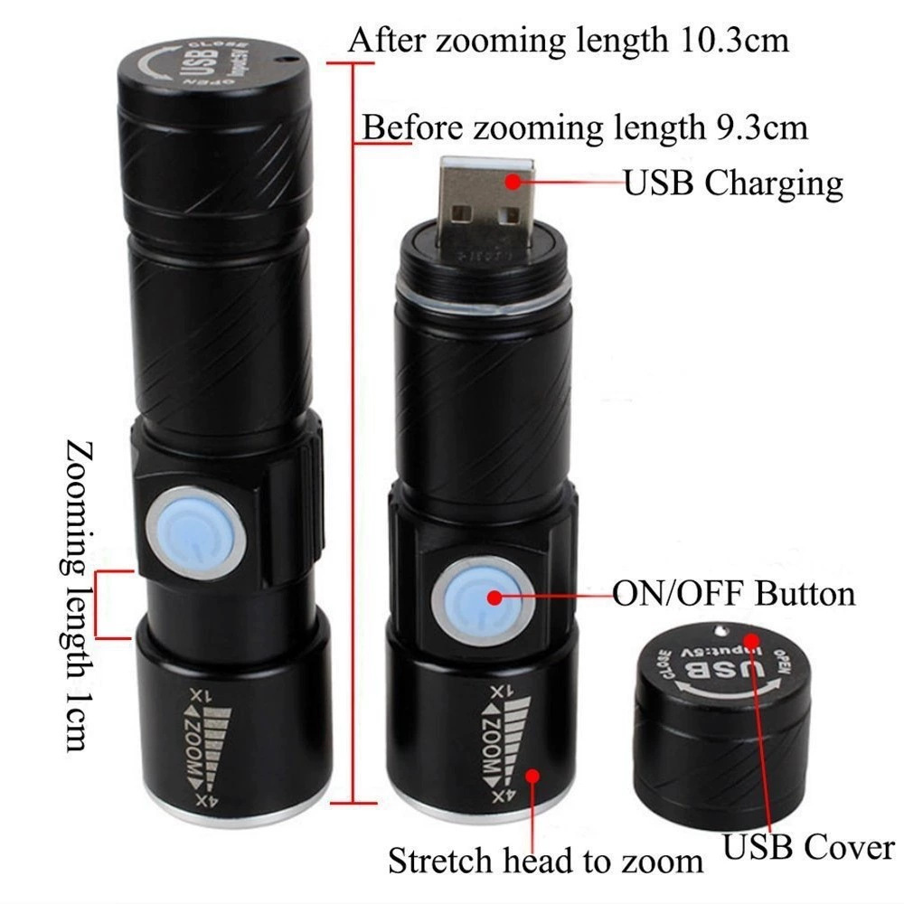 Picture of Cross-border Mini Flashlight Jade Jade Bacteria Purple Light Cat Moss Light Fluorescence Detection Banknote Inspection UV Light
