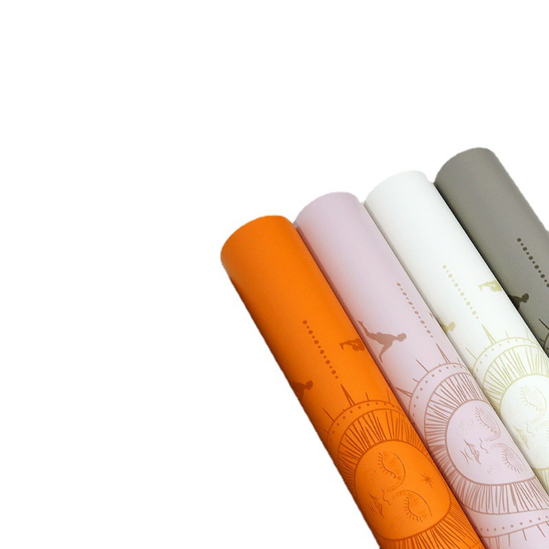 Picture of PU Natural Rubber Yoga Mat Non-slip Body Line Wholesale 5mm Contrast Color Tuhao Mat Fitness Mat Non-slip Mat Leather
