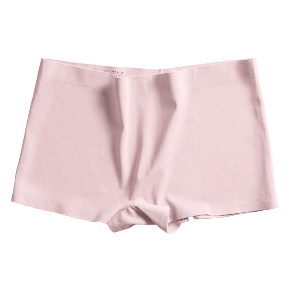White Ice Silk Women's Seamless Thin Panties with Pure Cotton Crotch, Non-Pinching, Four-Corner Safety Shorts, Ice Silk Seamless