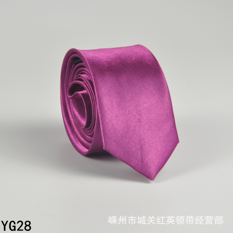 Picture of Solid color tie men's casual 5cm Korean style artificial silk narrow tie for workplace wedding business administrative wholesale