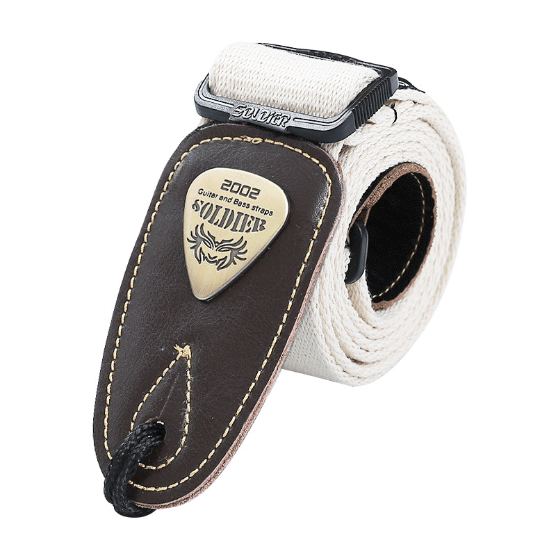 Picture of Soldier Soldier Guitar Strap Folk Wood Electric Guitar Shoulder Strap Bass Widened Leather Strap Perseus