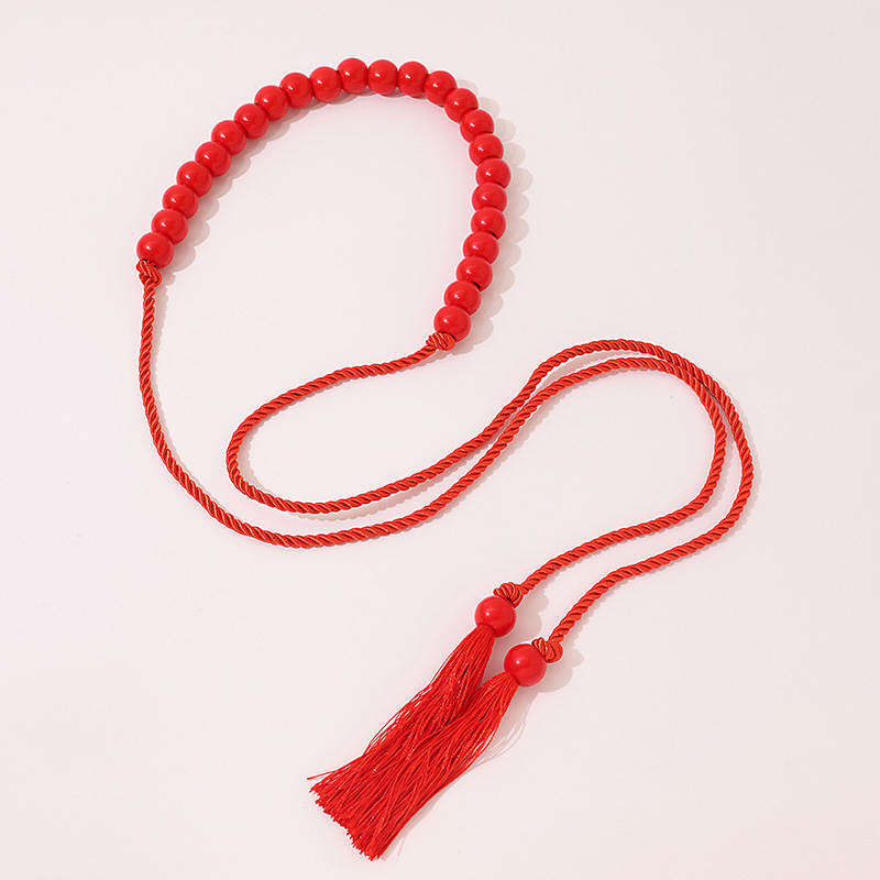 National style belt Bohemian belt 2024 new antique high sense tassel long ladies waist rope