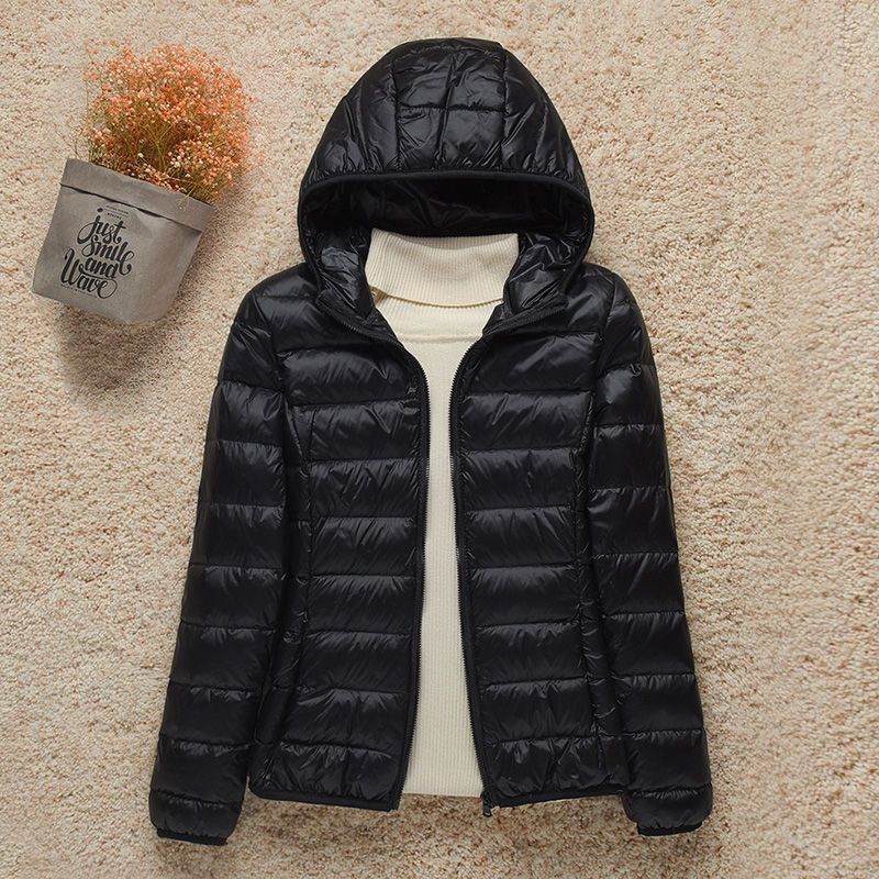Picture of Light Down Cotton-padded Jacket Women's Short Hooded 2023 Fall/Winter New Slim Fit plus size Thin Women's Light Coat genuine goods
