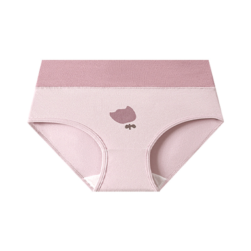 Picture of Japanese Style Women's Pure Cotton Printed Large Size 7A Seamless Antibacterial Tummy Control Cute Girl Triangle Student Panties